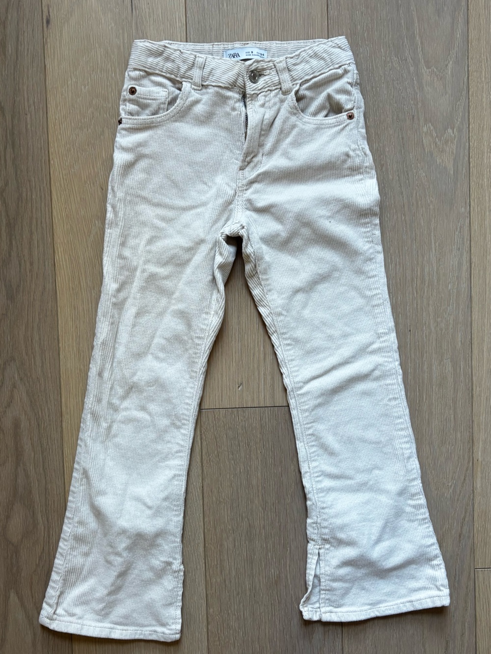 Zara Cream Straight-Leg Jeans